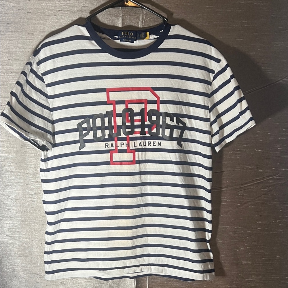 Polo Ralph Lauren Navy and White stripe Red Polo, Classic Fit 1967 Ralph Lauren